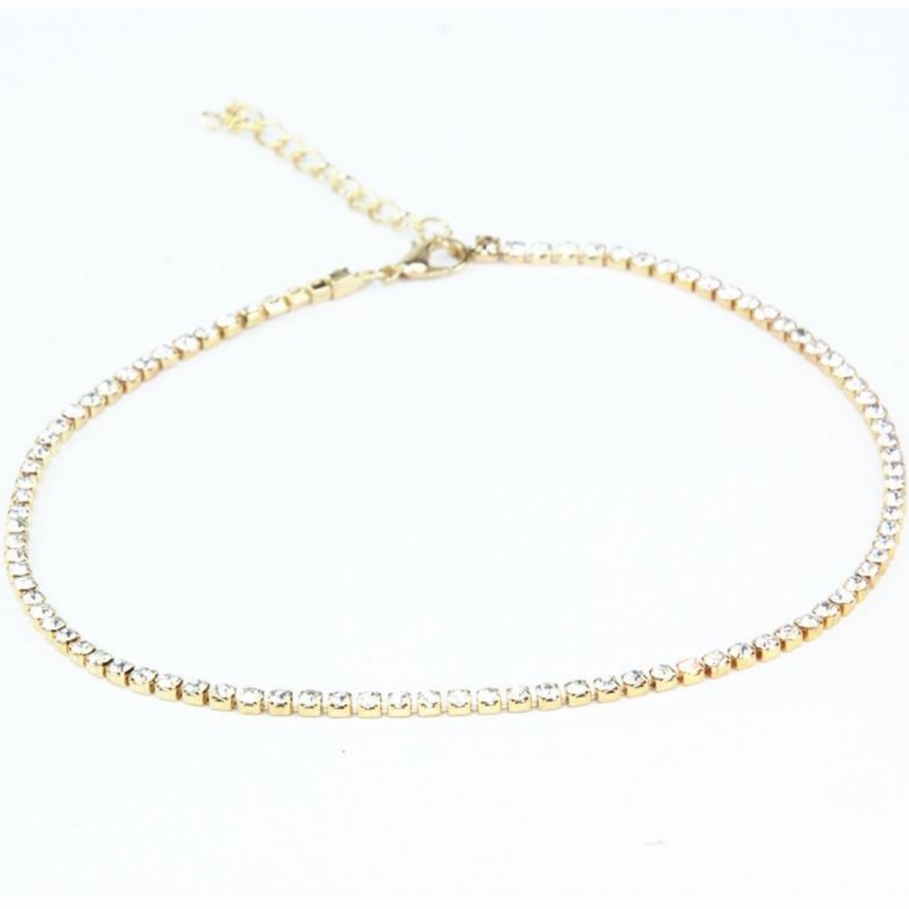Gold Rhinestone Choker